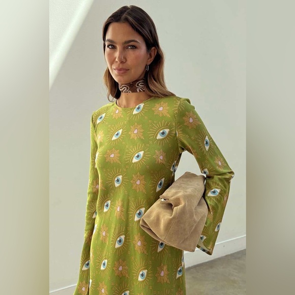 NWT Never Fully Dressed Khaki Eye Mini Soho Dress - Picture 3 of 6